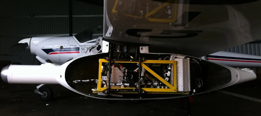 the interior of an underwing pod